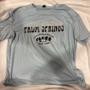 SHEIN Light Blue Palm Springs Tee